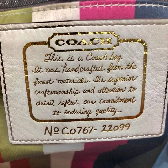 Tan and Brown Coach Signature C Tote Bag - Picture 6 of 10